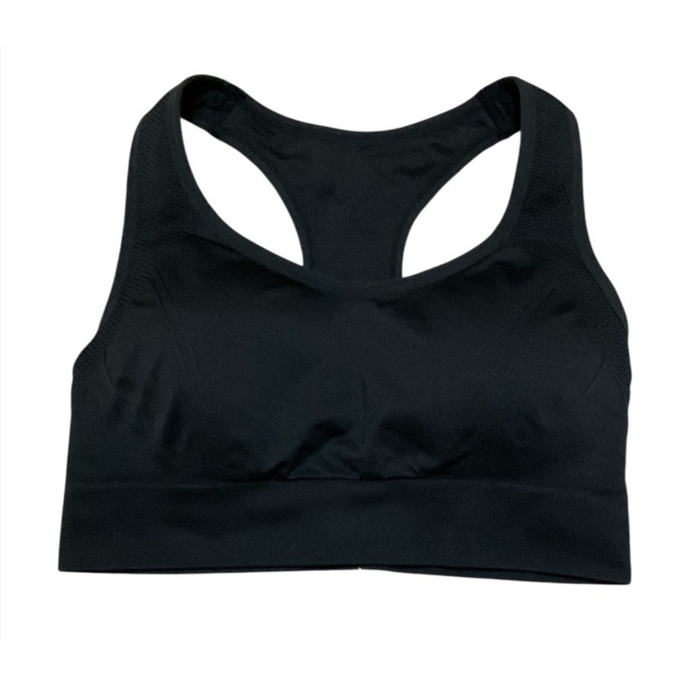Members Mark Seamless Racerback Black Sports Bra Size L